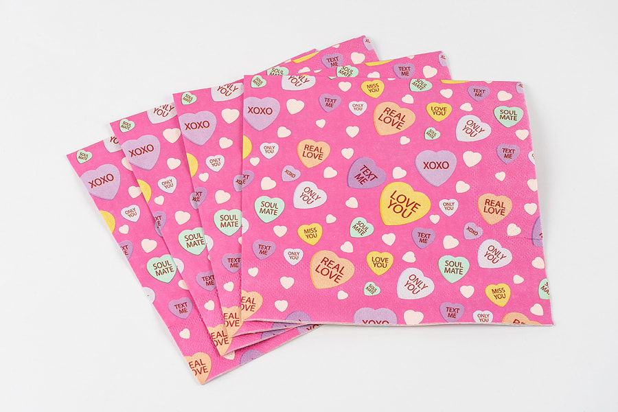 Napkin bertemakan Hati Romantik Napkin bertemakan Hati Romantik